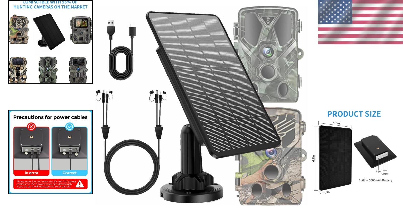 Universal Solar Charger for Trail Cameras – Waterproof & Lightweight