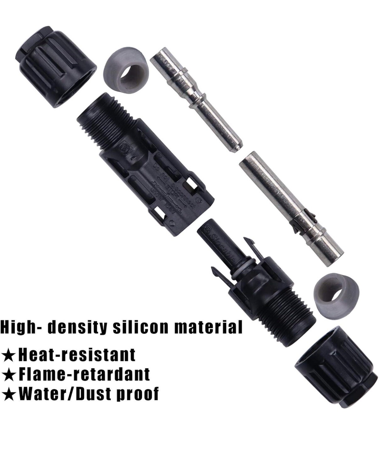 8pcs Solar Panel Connector 1500v 1000v Ip68 Waterproof 50a Pv Plug Tinned