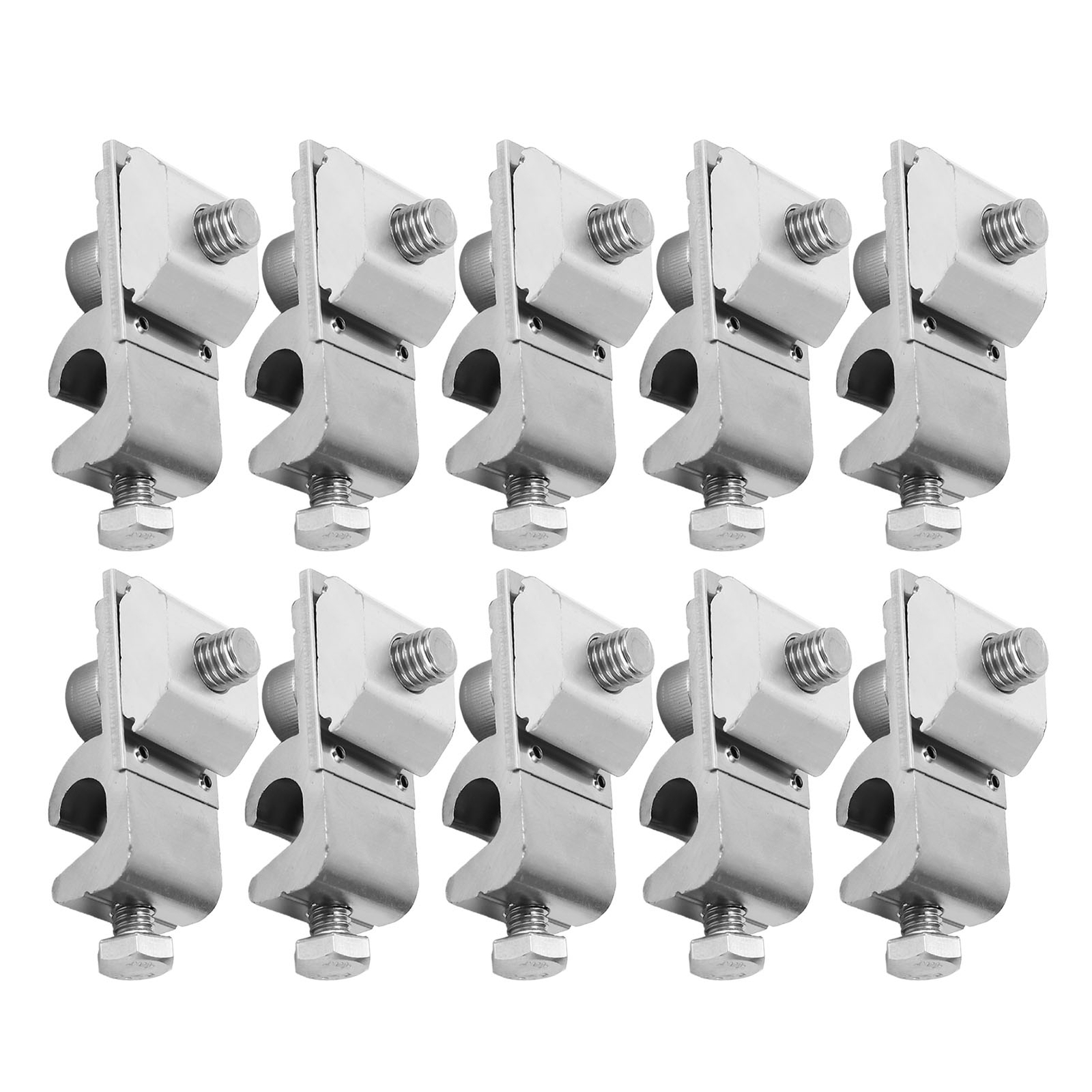 10Pcs Solar Panel Ground Clamp Aluminum Alloy M6 Lug PV Cable Coupling For Wire