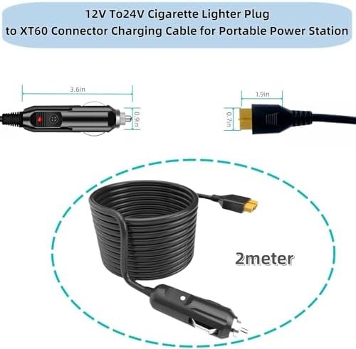 6.8FT Portable12V/24V Car Charger Suitable Compatible Ecoflow Delta/River, Bluet
