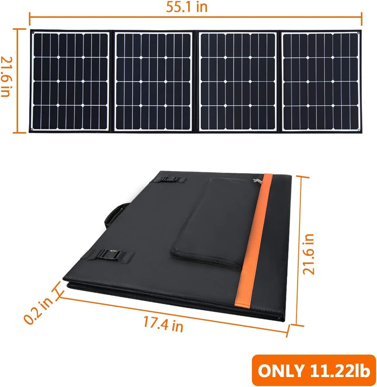 Aiper 160W Foldable Solar Panel With Voltmeter For Off Grid Camping SP160
