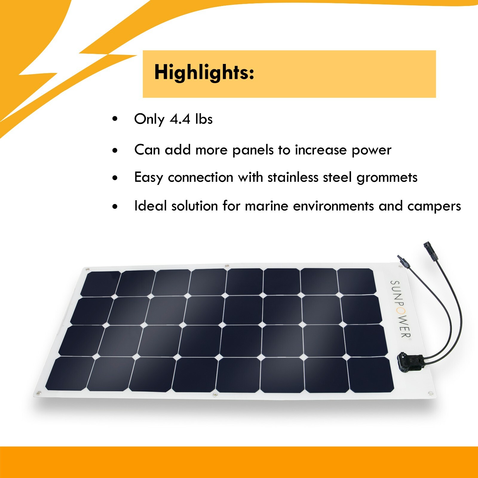 ***100W x8 = 800W Flexible Authentic SunPower Solar Panel for RV, and Camping***
