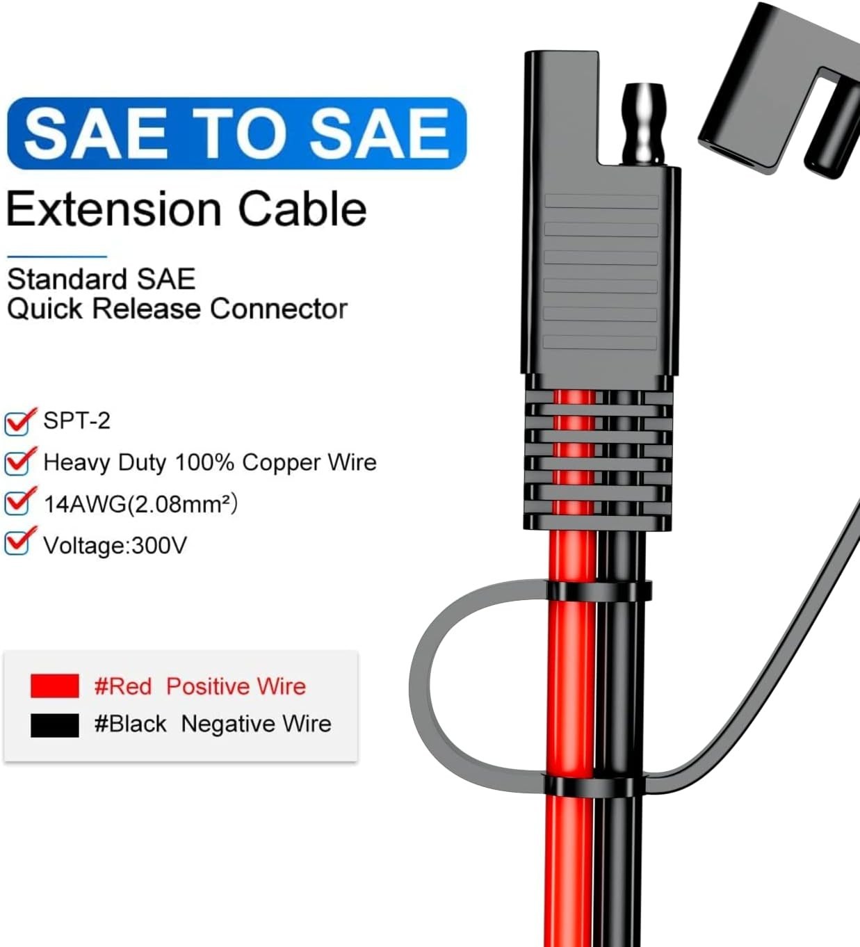 20FT SAE Extension Cord – Motorcycle, RV, Trolling Motor#