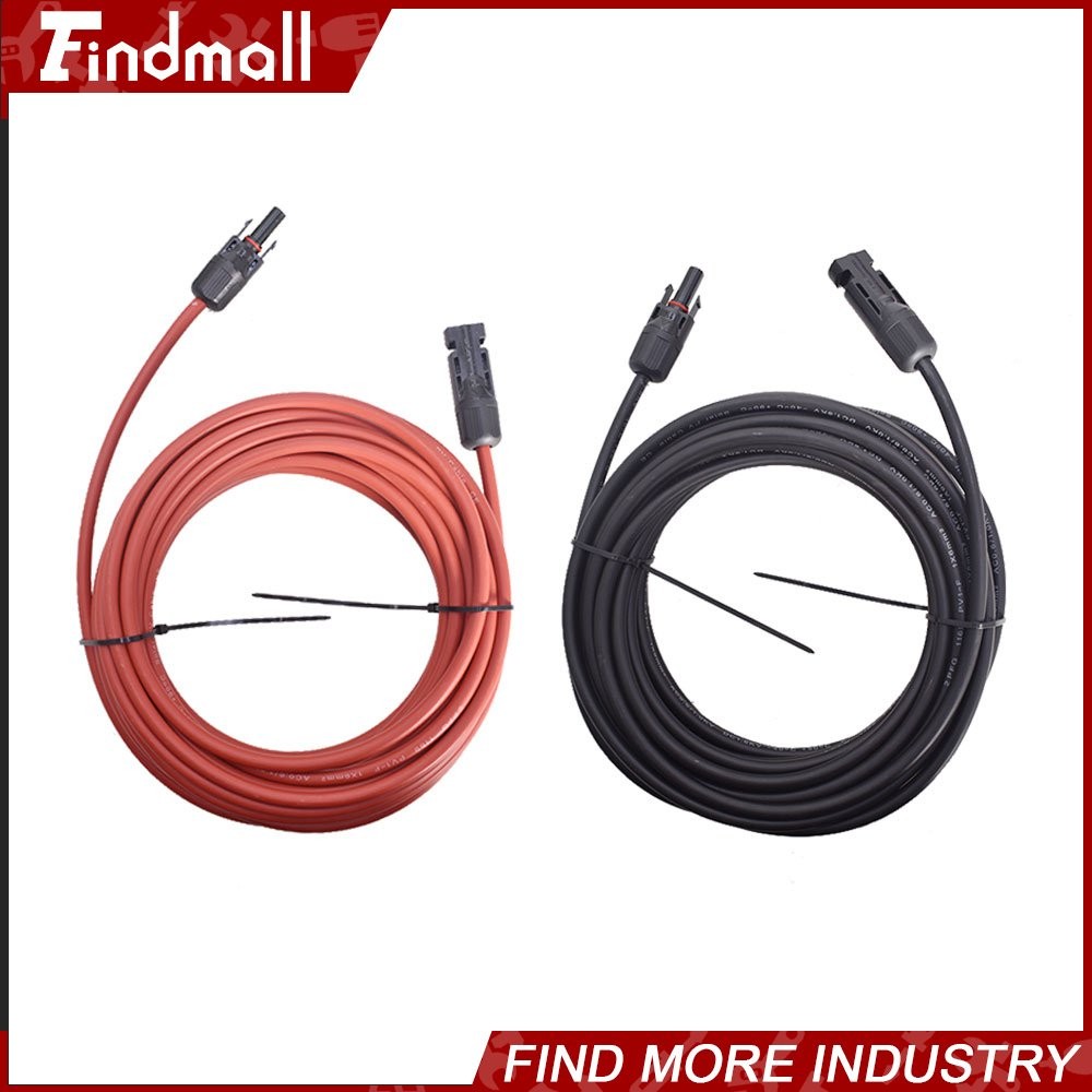 Findmall 1 Pair 10AWG 25 Feet Solar Panel Extension Cable Wire Connector