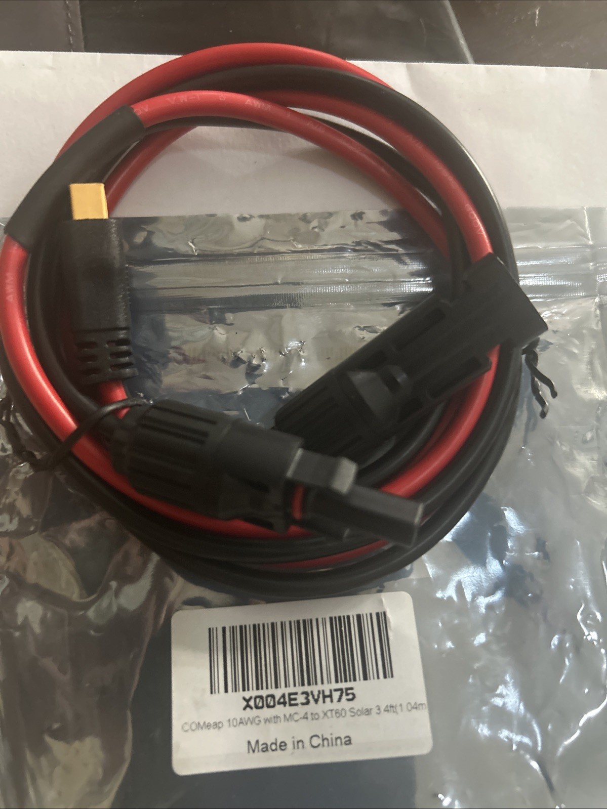 10 AWG XT60i Female to Solar Connector Solar Panel Extension Charging Cable