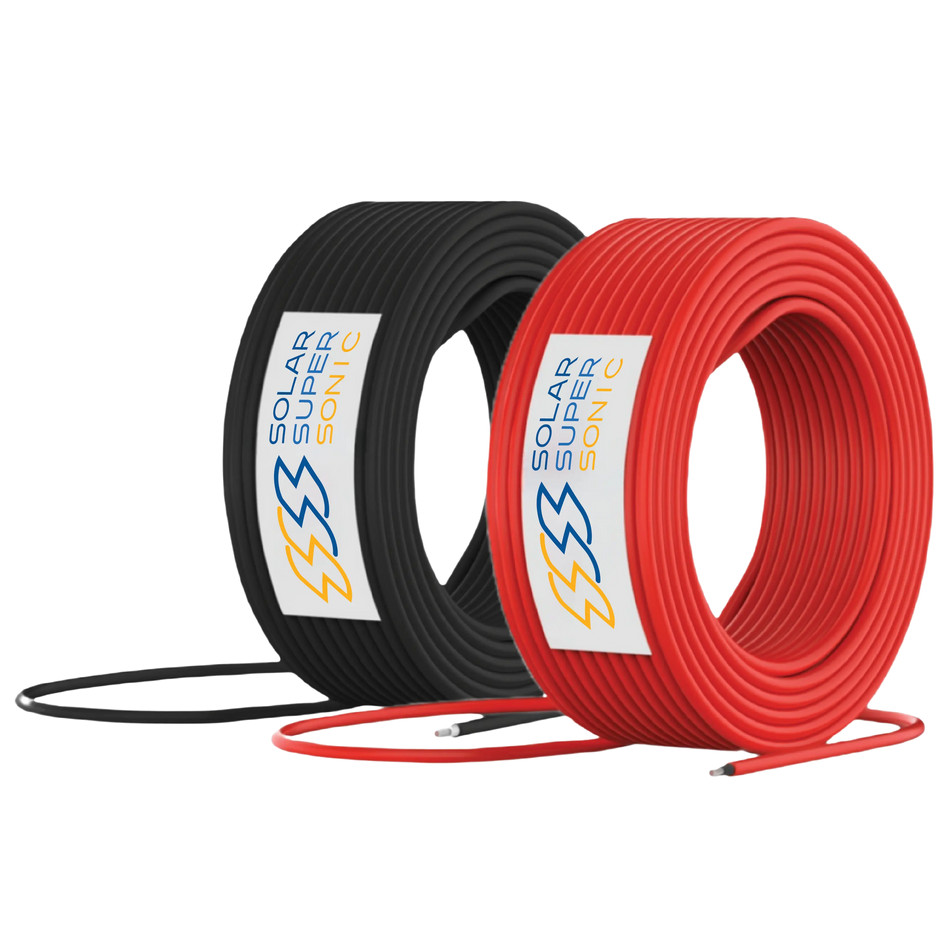 1500V PV Wire – TUV Certified Solar Cable – 8/10/12 AWG – Black/Red – 100/300 FT