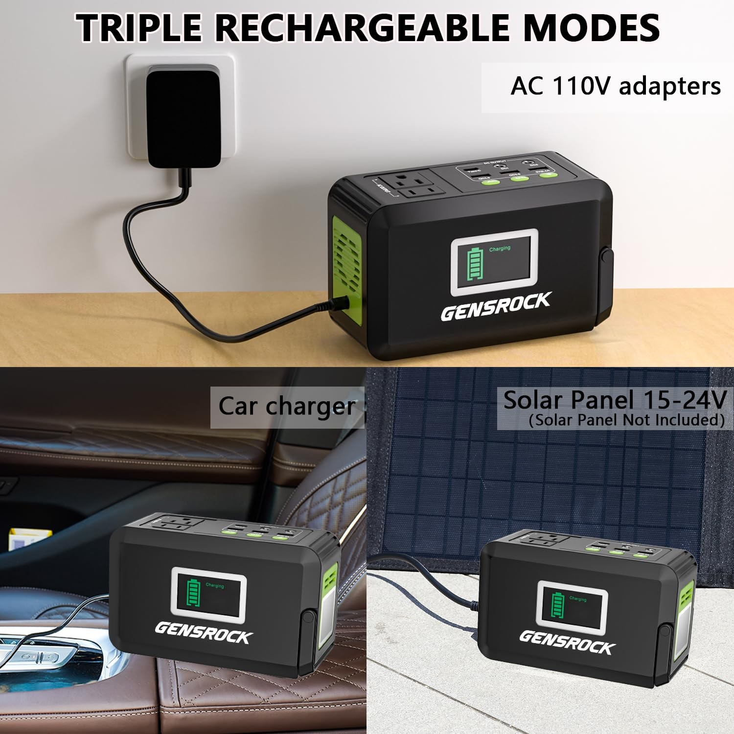 Portable Power Station 120W(220W Peak), 88Wh Camping Solar Generator, Lithium…