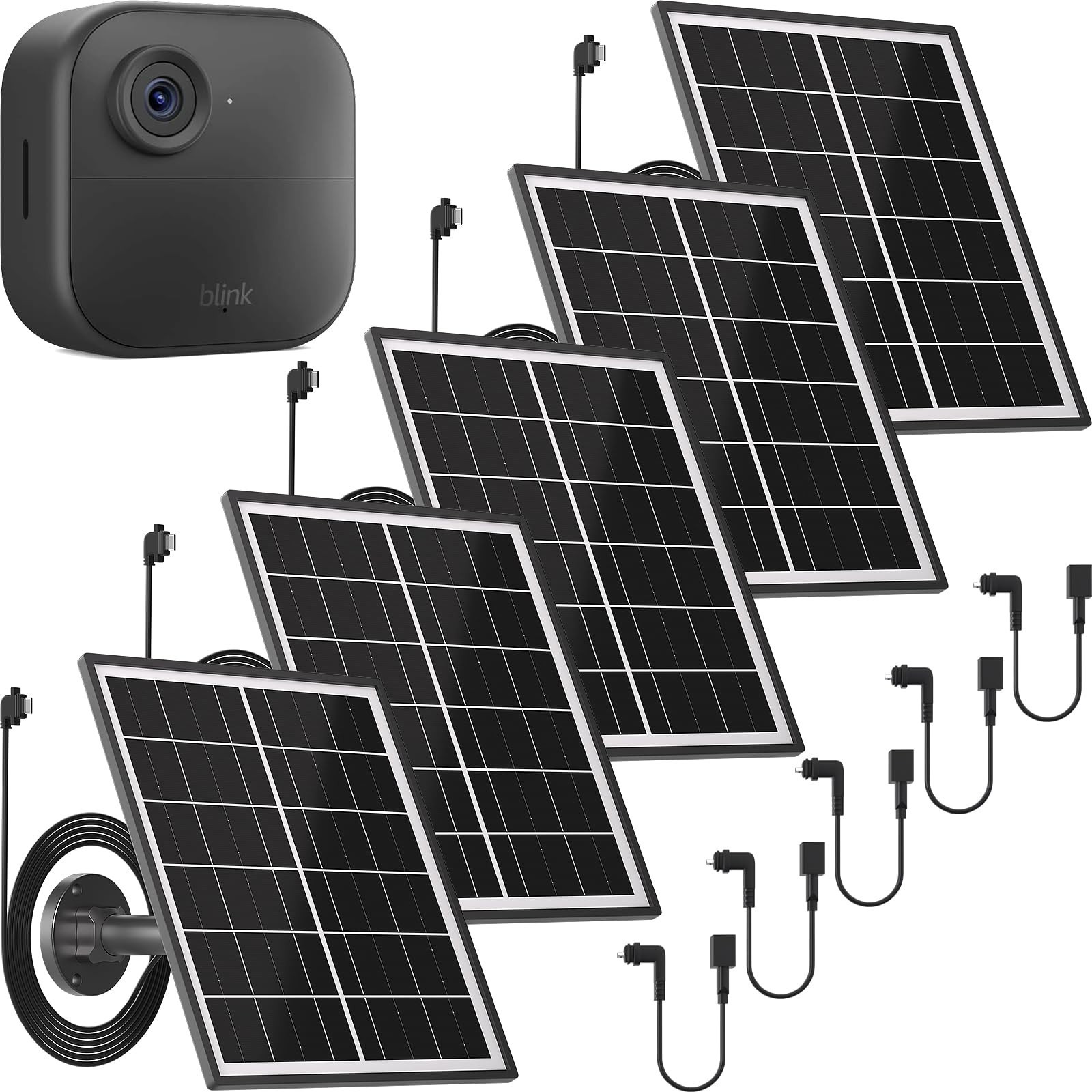5 Pack 5W Solar Panel Charger for Blink Outdoor/Indoor Cameras, 13.1 Ft Cable &