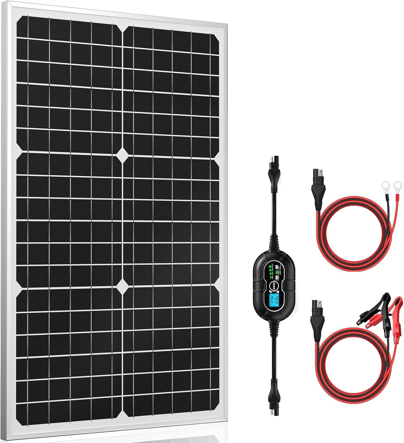 12V Solar Panel Kit 30W, High Efficiency 30 Watt Solar Panel + Ultra-Smart 10A M