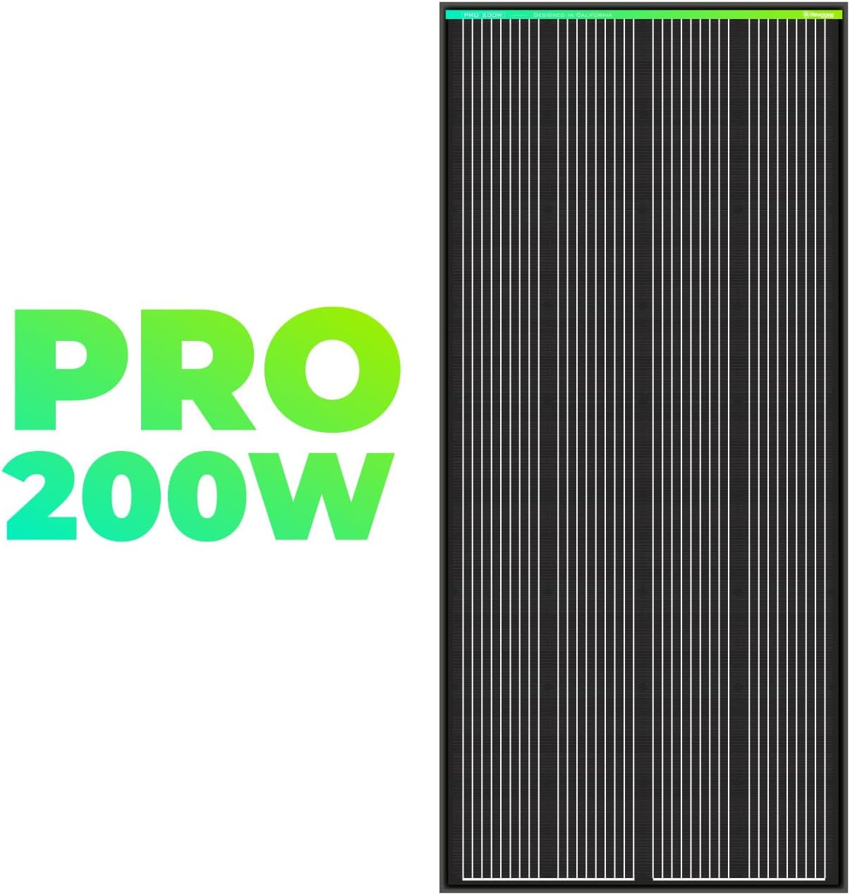 Newpowa PRO 200 Watt 12 Volt Monocrystalline 200W 12V Solar Panel, 9 Busbar PV M