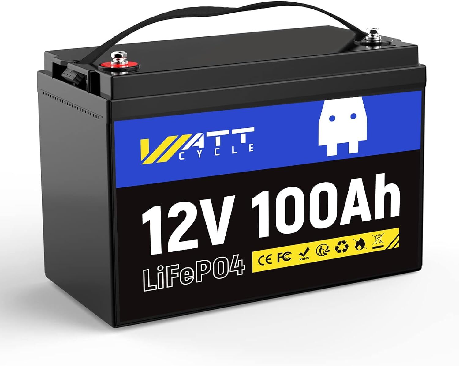 Wattcycle 12V 100Ah LiFePO4 Lithium Battery Low-Temp Cut-off for Trolling Motor