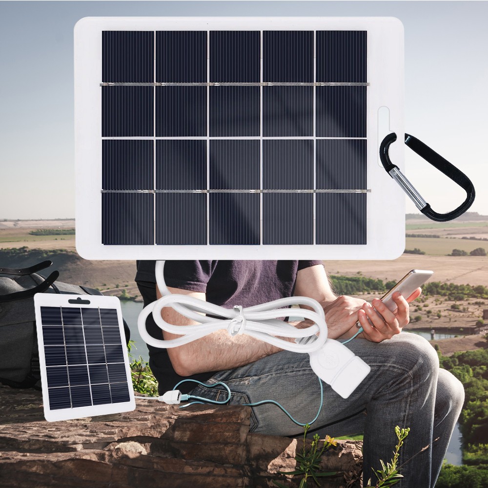 5W Portable Solar Panel Power USB Maintainer Outdoor Battery Cell Phone Charger
