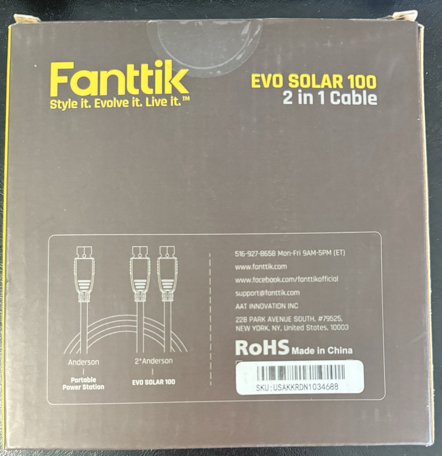 Fanttik EVO Solar 100 2 in 1 Cable Solar Panel Y Connectors – A0091