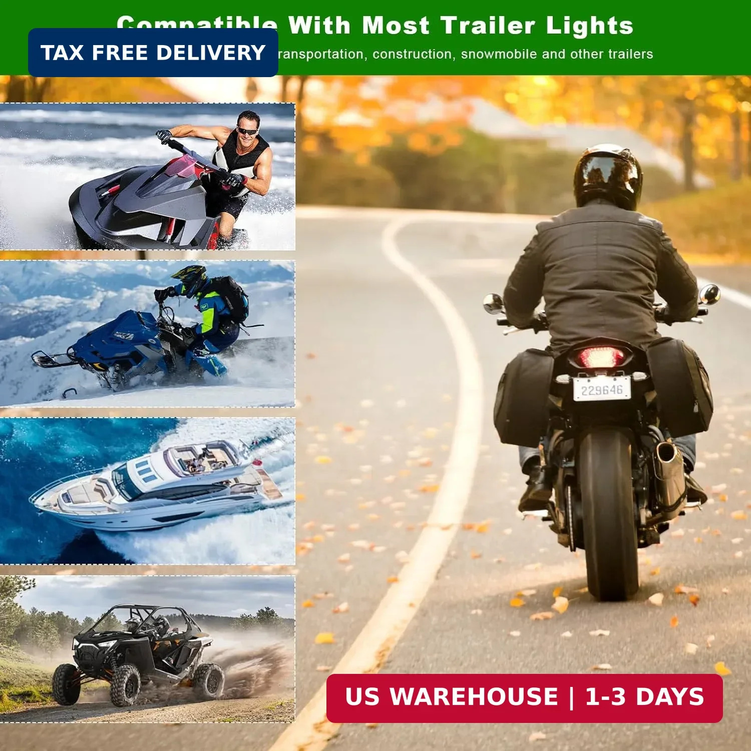 Motorcycle License Plate Holder, Heavy Duty Metal Tag Holder with Light Mount Ho