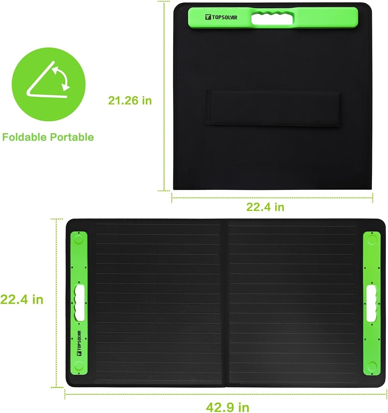 Durable 100W Solar Panel Charger with Short Circuit Protection & Travel Design