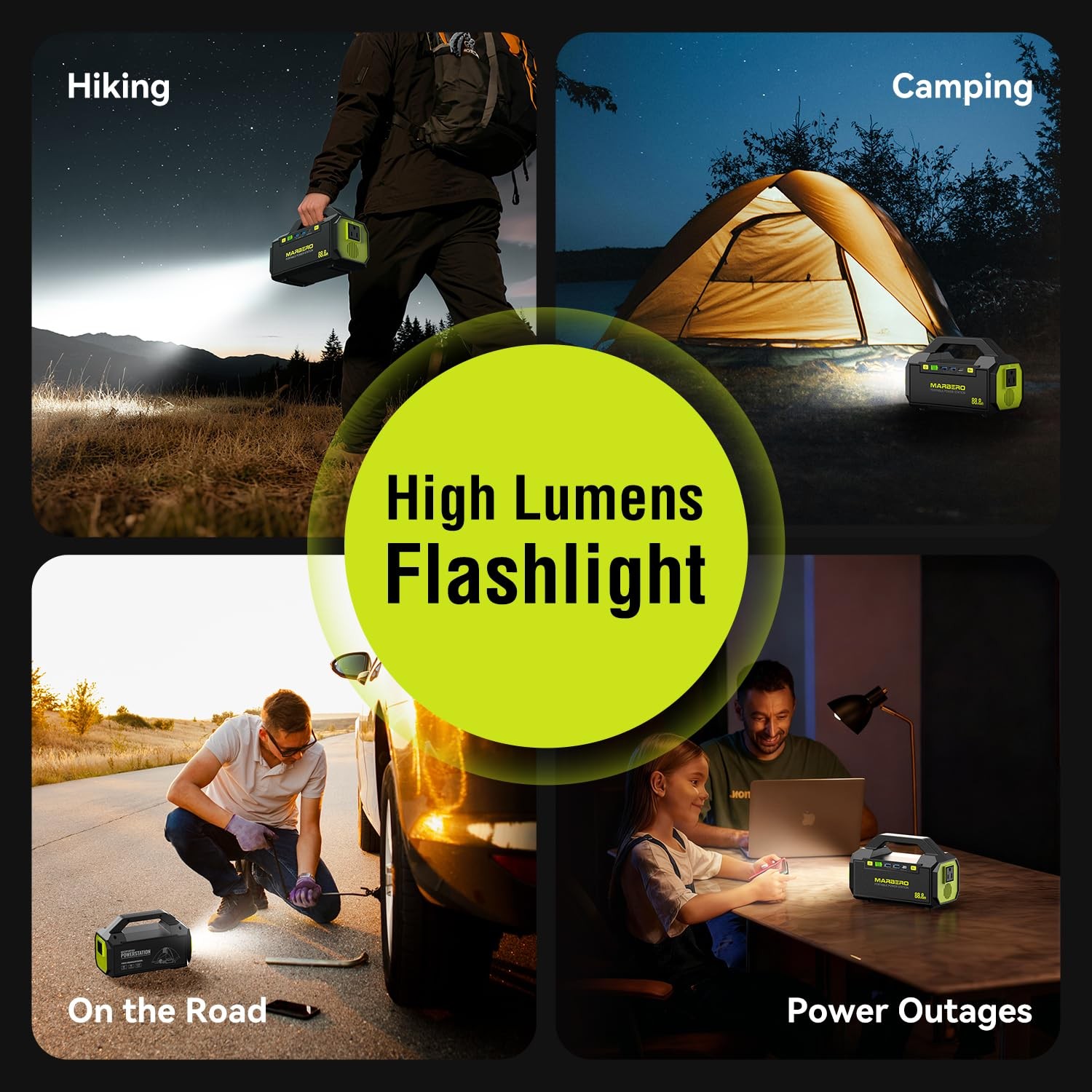 MARBERO Portable Power Station 88.8Wh Camping Portable Charger with Flashligh…