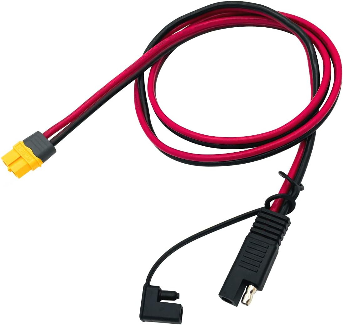 SAE to XT60 Connector Cord 12AWG Wire Extension Cable for Solar Generator Portab