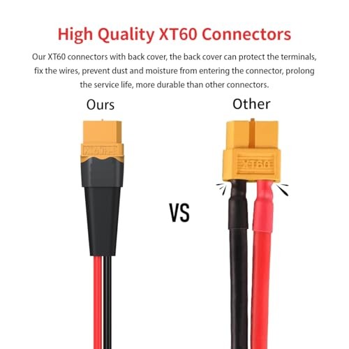 ELFCULB XT60 to XT90 Adapter Cable 12AWG RC Lipo Battery FPV Drone