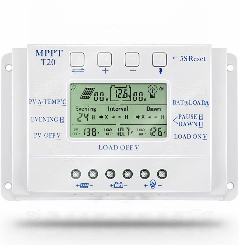 LCD Display 12V/24V Solar Panel Battery Regulator Charge Controller T20 T30 T40