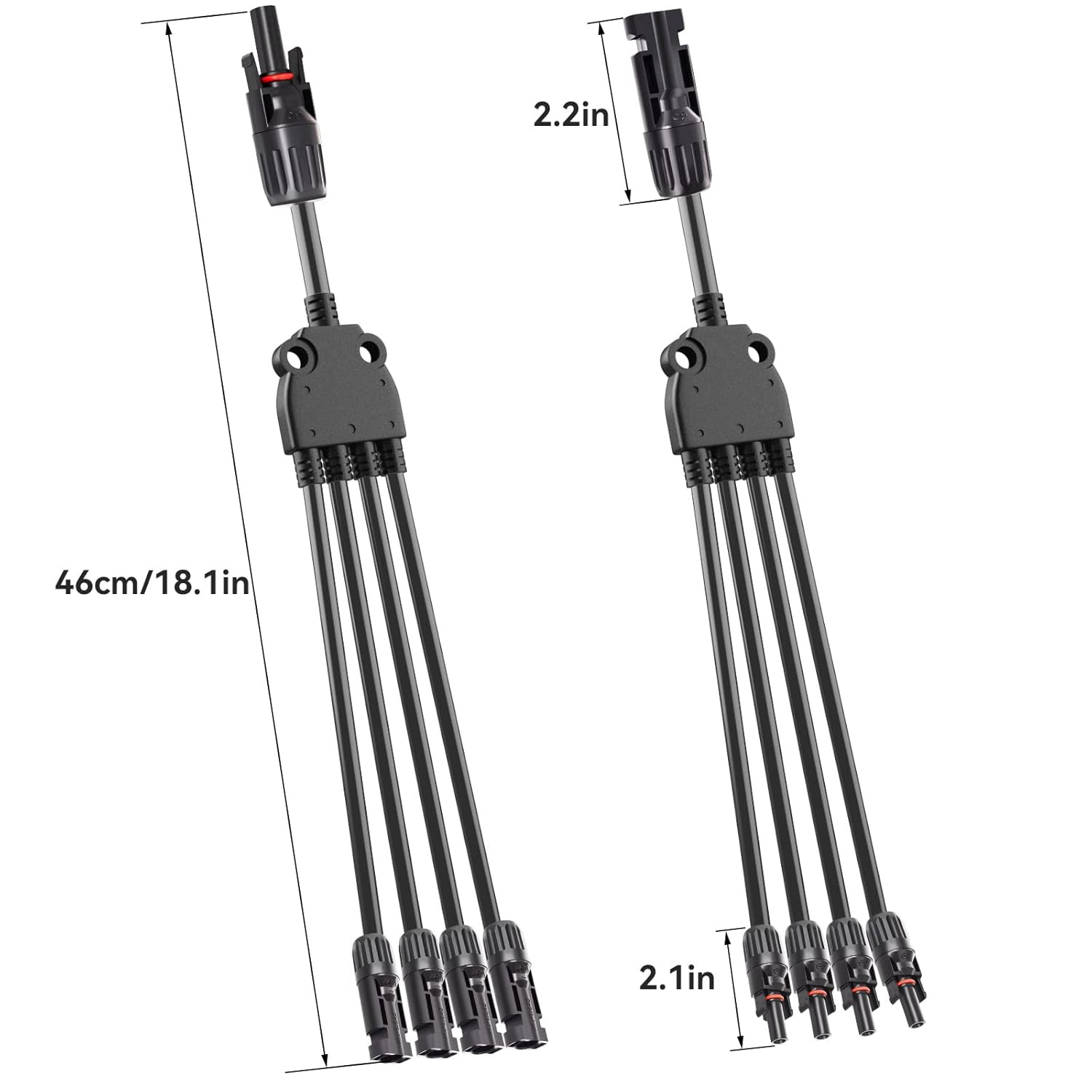 Solar Y Branch Connectors 1 Pair Parallel Connectors 1 to 4 Splitter Cable Wire