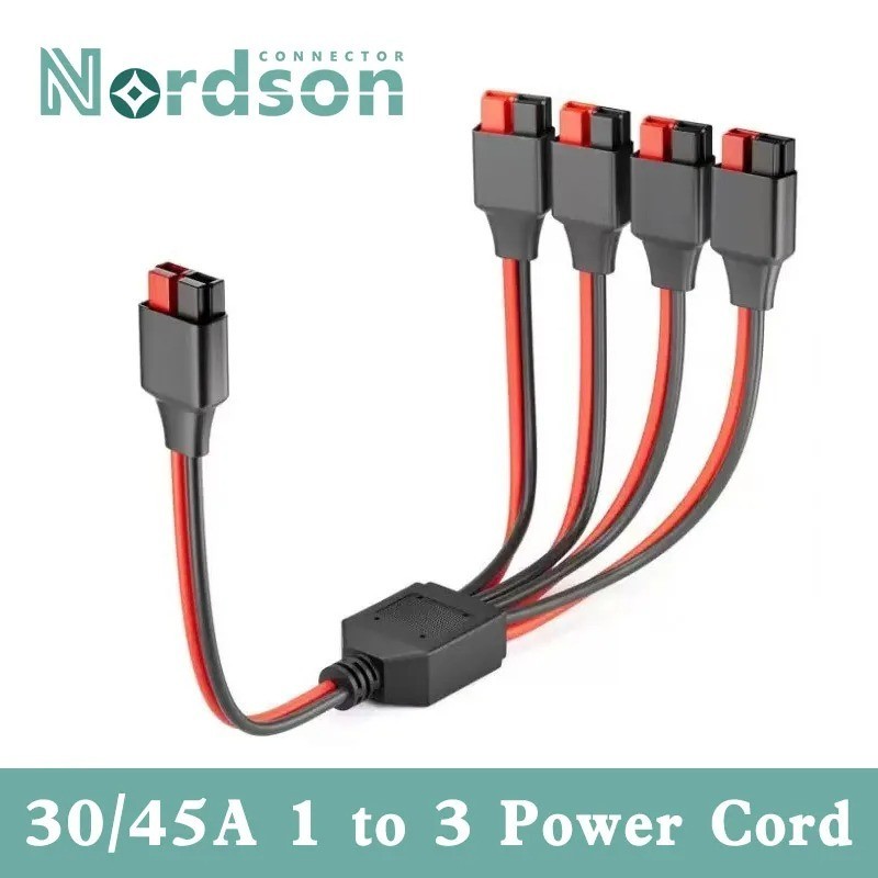 45A Anderson Y Splitter Power Cable 1 to 2/3 Solar Battery Adapter Cord