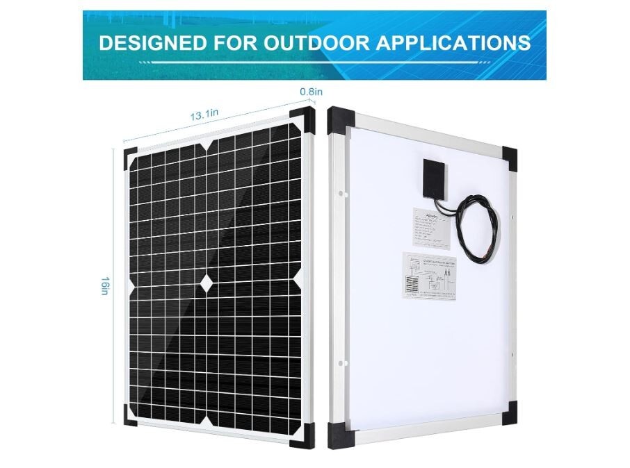 20W 12 Volt Battery Charger Solar Powered Panel for Car Dump Trailer Boat Marine