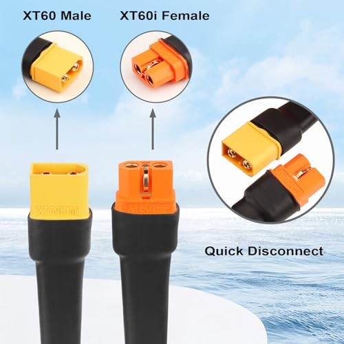 XT60i to XT60 Extension Cable 10AWG XT60i Female to XT60 Male Connector 3FT