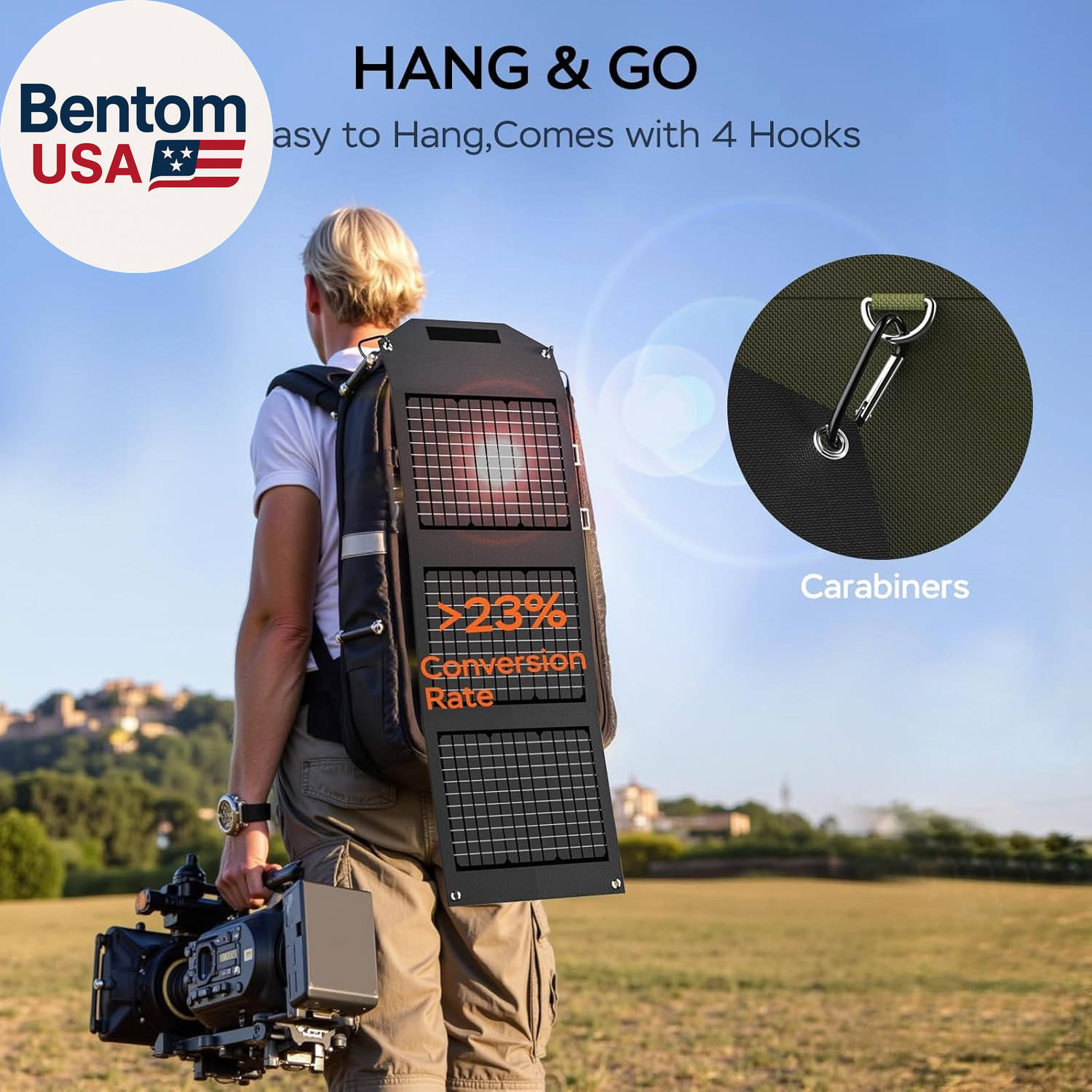 Portable Solar Panel 30W Solar Panel Charger 23% High Efficiency Foldable Solar