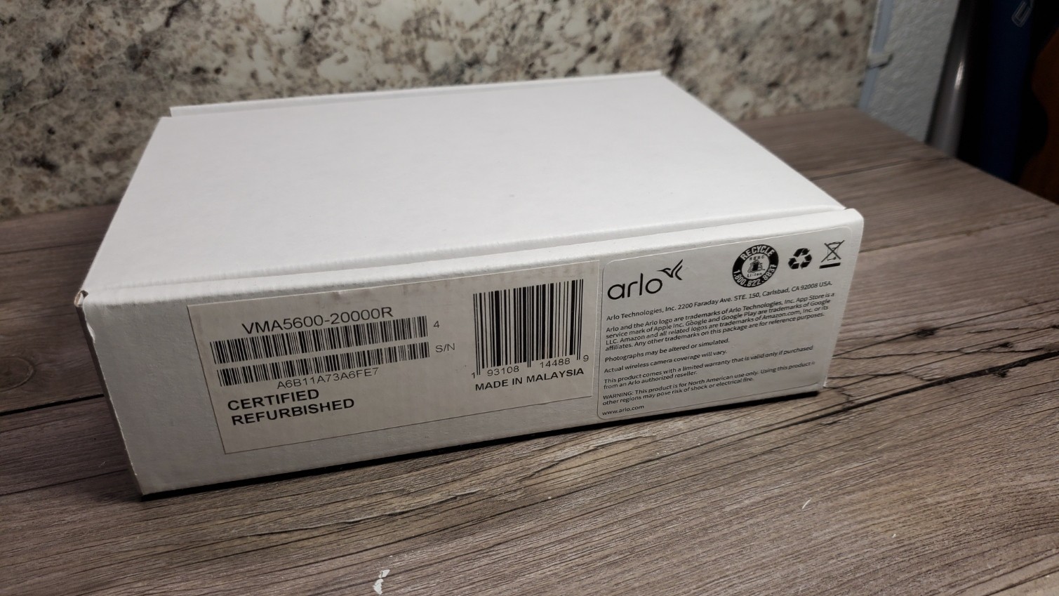 Arlo VMA5600 Solar Panel Charger – White VMA5600 20000R