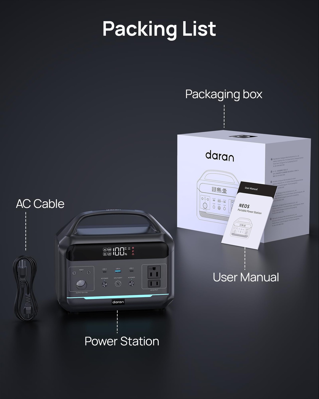 Portable Power Station 500W (Surge 1000W), 299Wh LiFePO4 Power Bank with AC O…