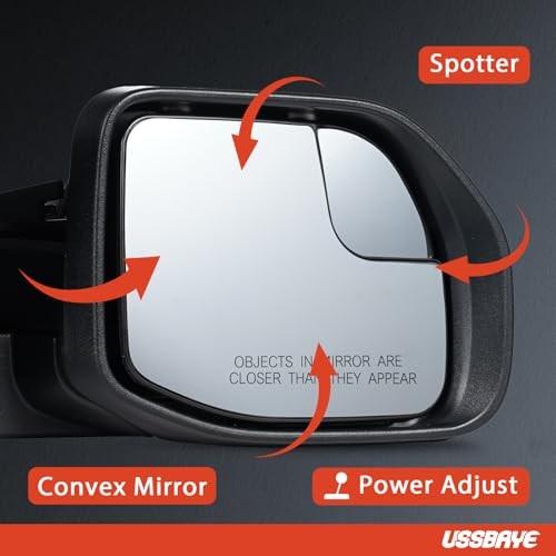 Side Mirror Assembly Compatible with 2022 R – 3 Pins & Textured Black &Primed