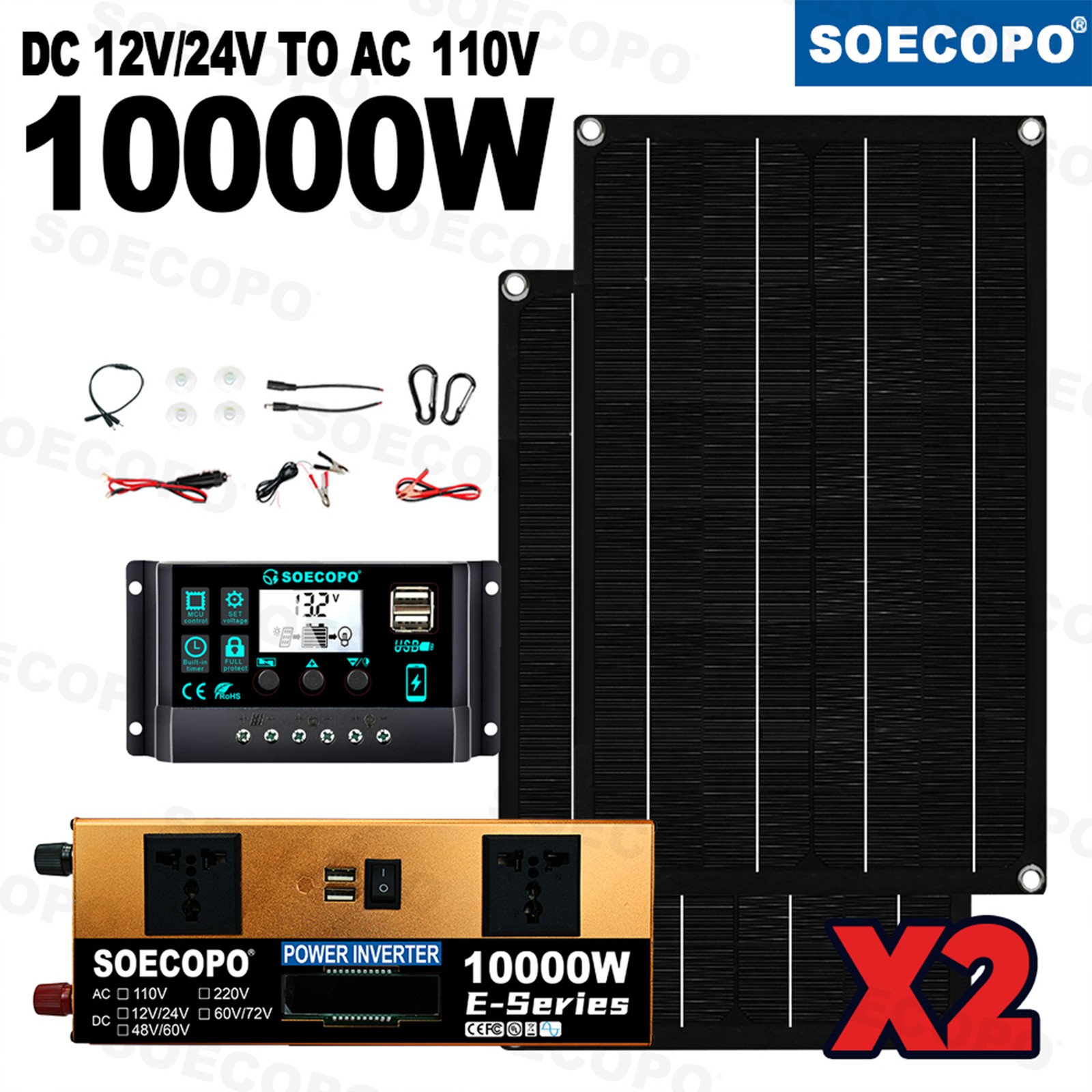 10000W Solar System Kit | 12V24V DC Input to 110V/220V AC Outputs7