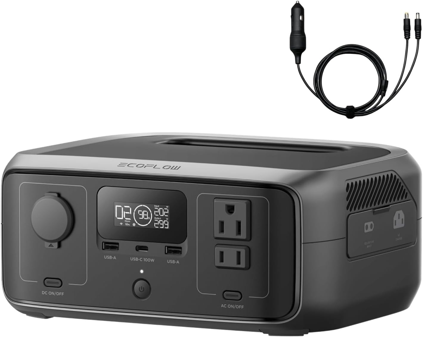 Portable Power Station RIVER 2, 256Wh LiFePO4 Battery/ 1 Hour Fast Charging
