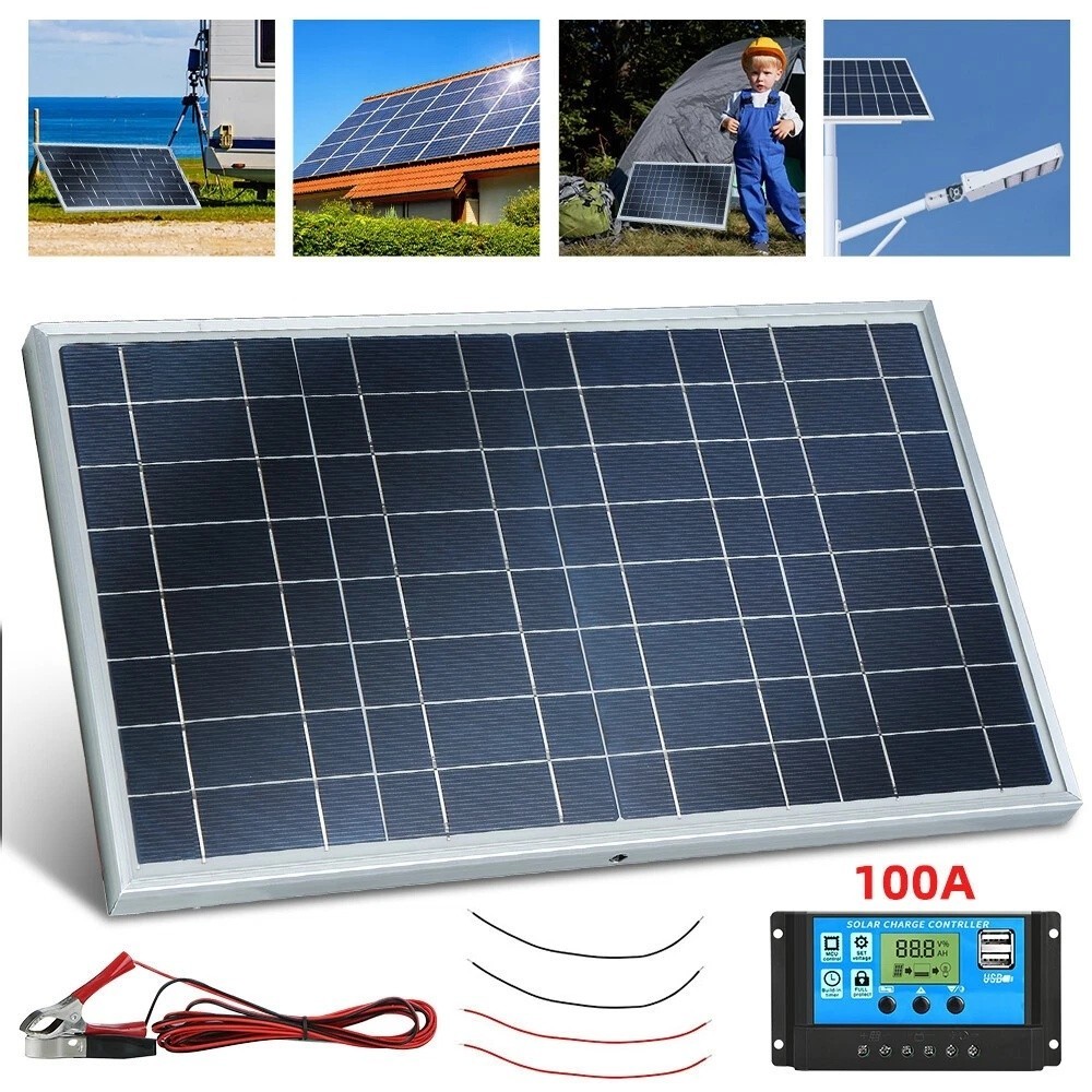 Trickle 30W Solar Panel 12V Charger Battery Charger Kit Maintainer Boat Car RV