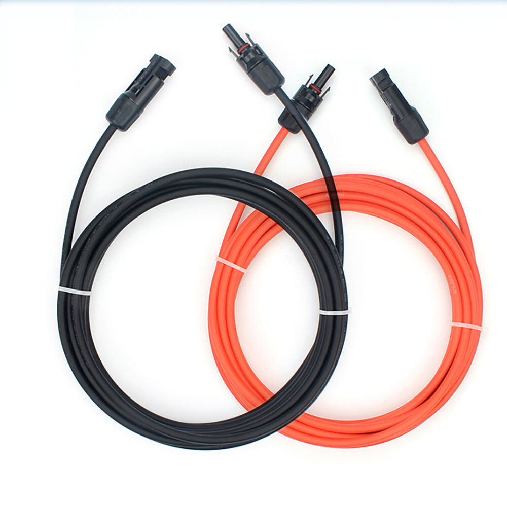 10AWG Black+Red Solar Panel Extension Cable 3.3FT-50FT Female & Male Connectors