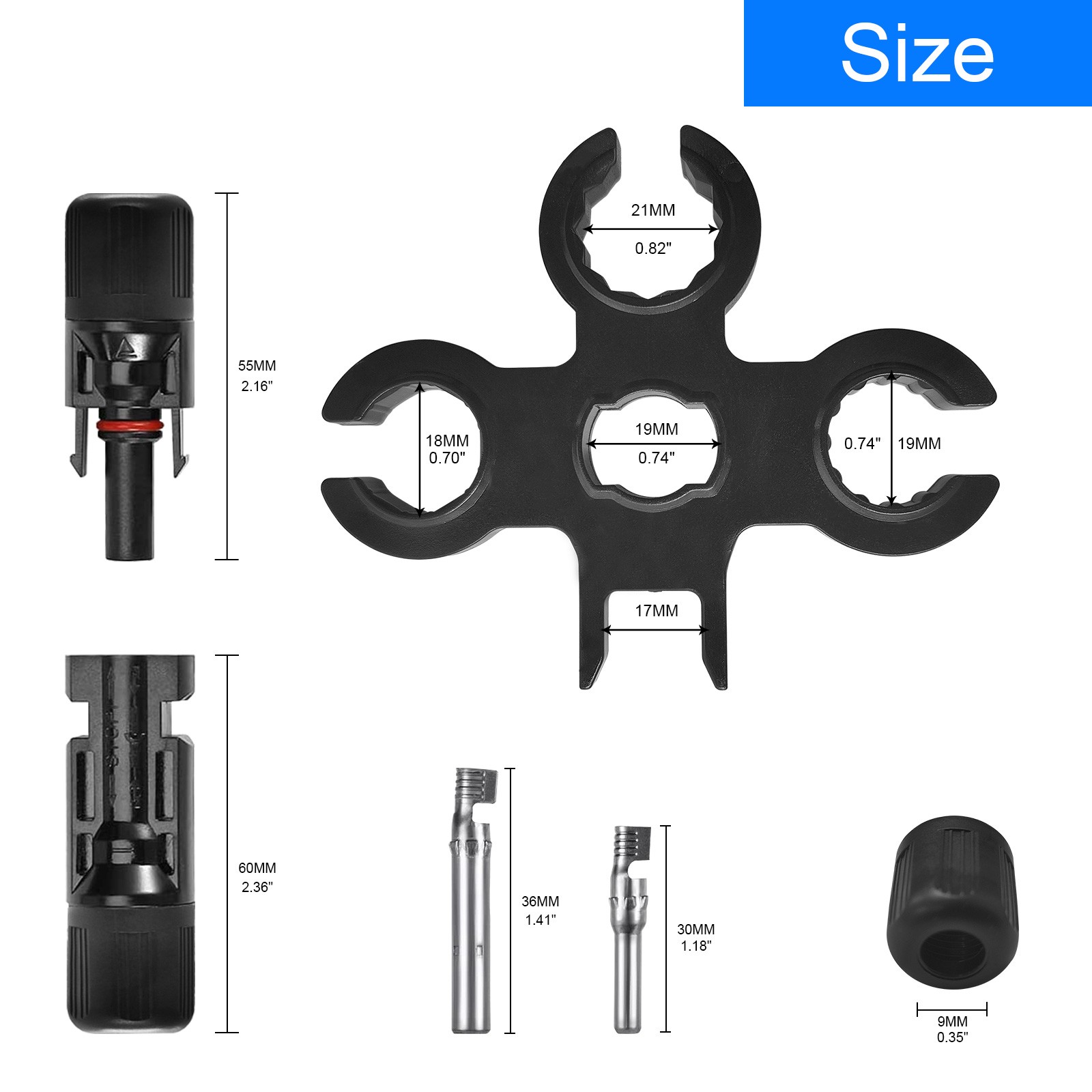 5Pairs Male Female M/F Wire Cable Connector Tool Set Solar Panel 30A Waterproof