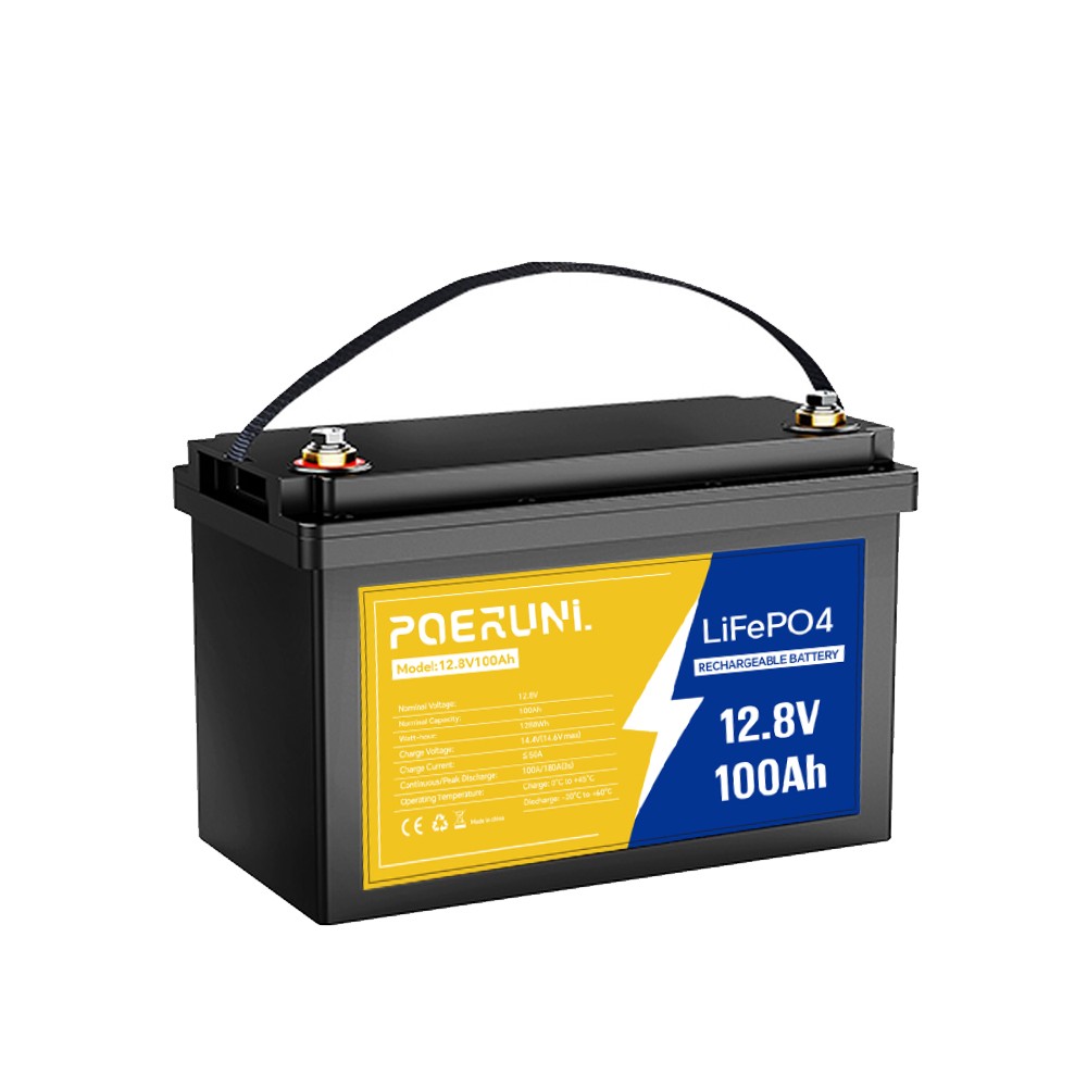 100Ah 12.8V LiFePO4 Lithium Deep Cycle Battery BMS For Solar Homes RV