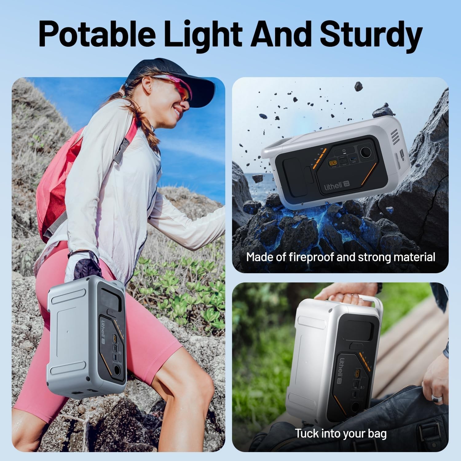 142Wh Portable Power Station 200W AC, Litheli B218, USB-C 100W, Solar/Car Input