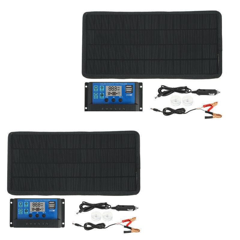 30W 60W Mono Solar Panel Kit 18V Battery Charger Controller 100A Car RV Home