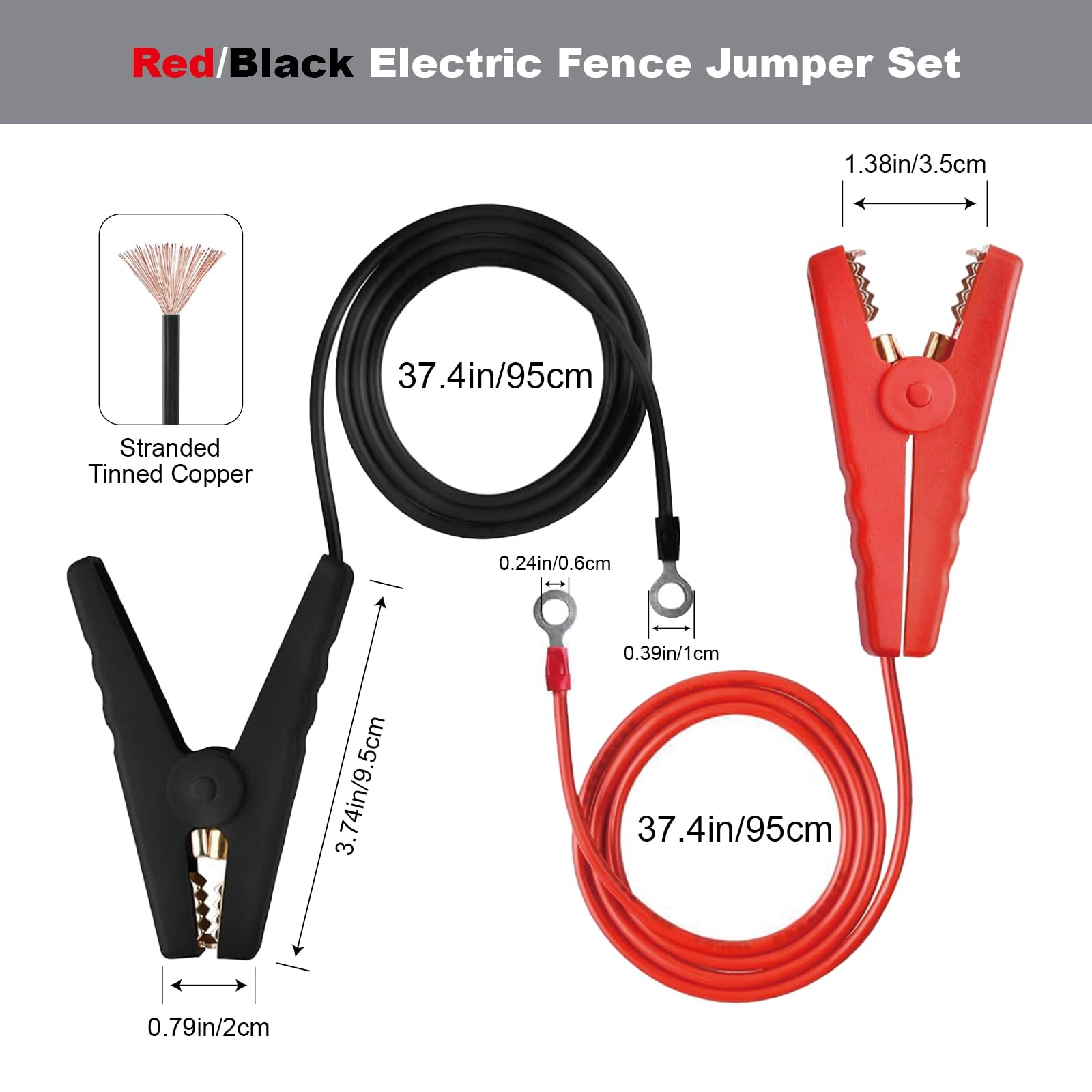 Fence Jumper Cables with Crocodile Clips, Fencing System Wire Connect and Fen…