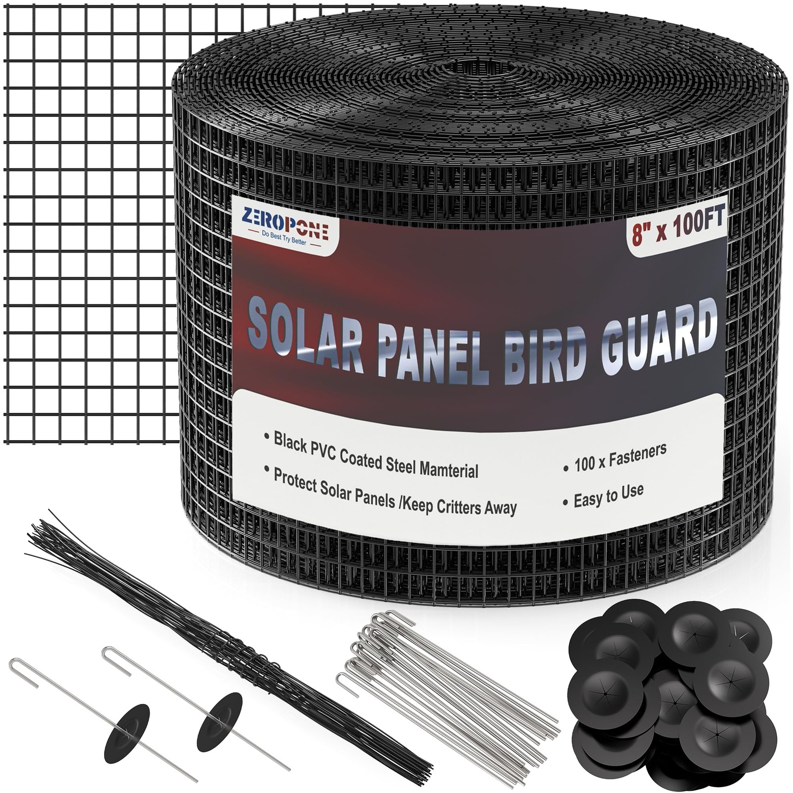8inch x 100ft Solar Panel Bird Guard, Critter Guard for Solar Panels with 100…