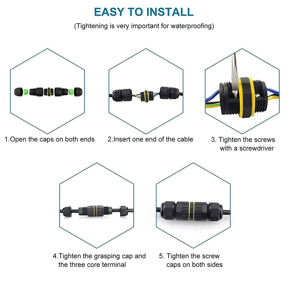 Long lasting IP68 Waterproof Junction Box for Electrical Wire Connections