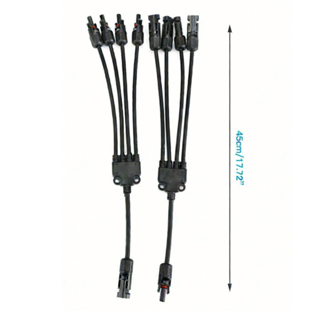 1 to 4 Way MC4 Connector Solar Panel Y Branch Cable Adapter Waterproof Extension