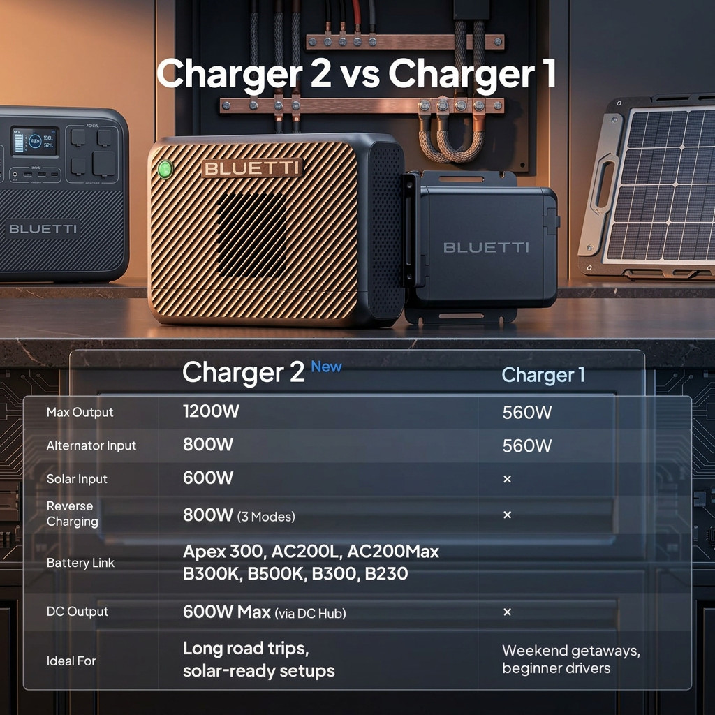 BLUETTI AC200L Solar Ready Power Station 2400W + Alternator Solar Charger 2