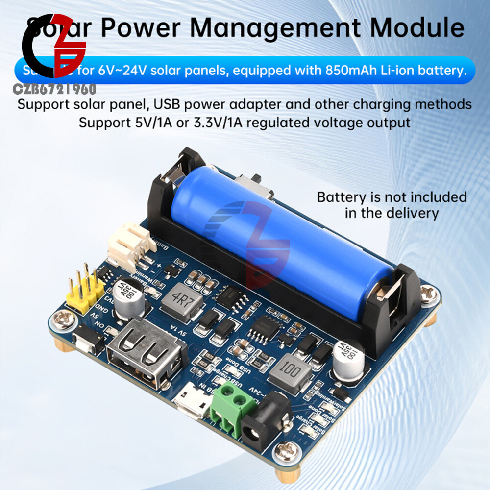 Power Manager Module for 6V~24V Solar Panel Support MPPT USB Battery Charging