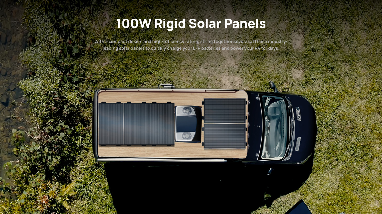EcoFlow 2PCS 100W Rigid Solar Panel with IP68, High Efficiency Solar Modules
