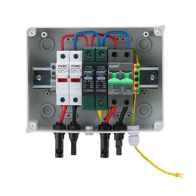 PVMC 1 in 1 out DC 600V Solar photovoltaic PV Combiner Box Lightning Protection