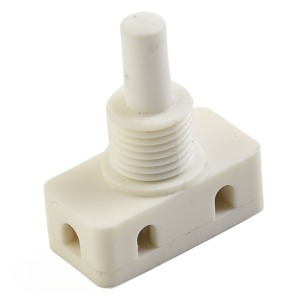 Plastic Push Button Switch White 2A 250V Self Locking for Lighting 5 Pieces