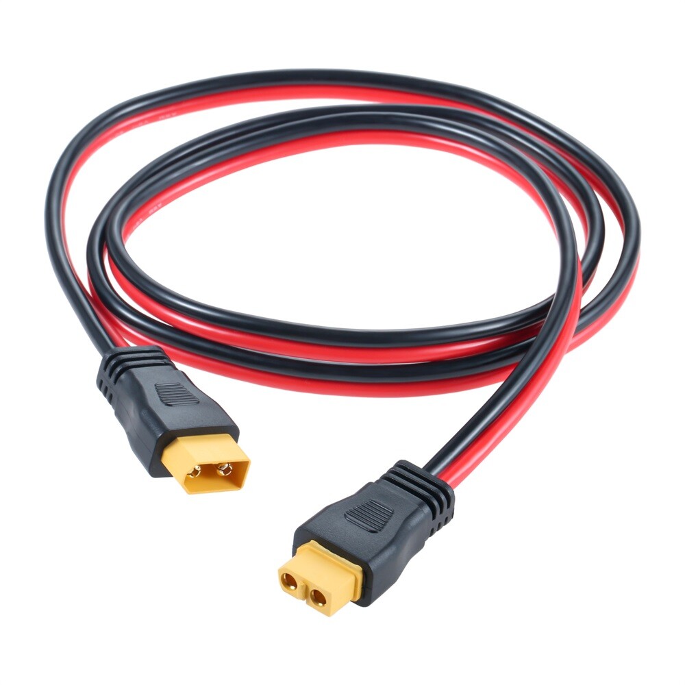 1M XT60 Socket Connector 12AWG XT60 Adapter Extension Cable For Powerstation