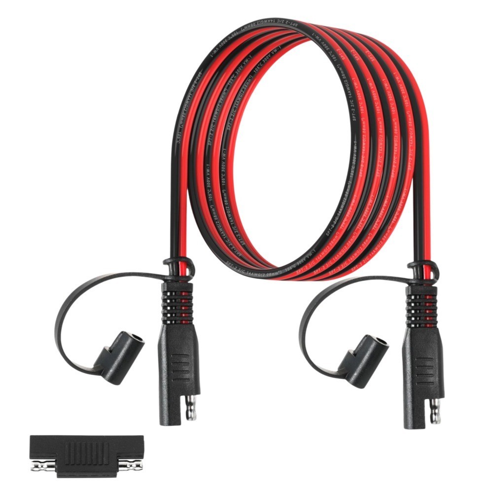 14AWG SAE Extension Cable 6FT with Polarity Adapter for Solar Panel RV Battery